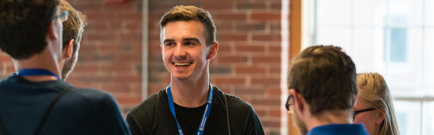 student at orientation