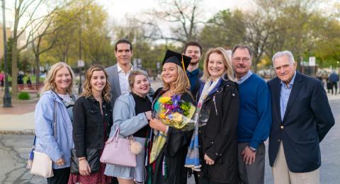 student and family on graduation night