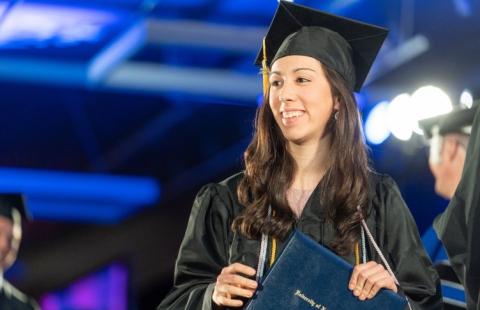UNH Manchester psychology alumna Audrey Beaudoin '18 at commencement