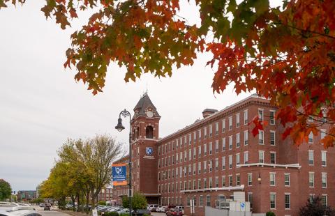 UNH Manchester building in fall