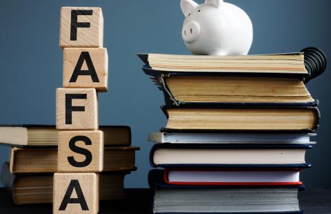 FAFSA with piggy bank