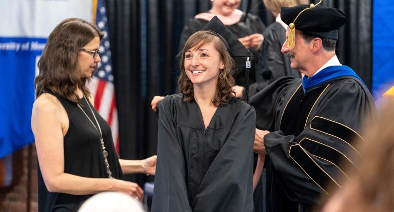 Sara Rainer, Master of Public Health candidate at the hooding ceremony