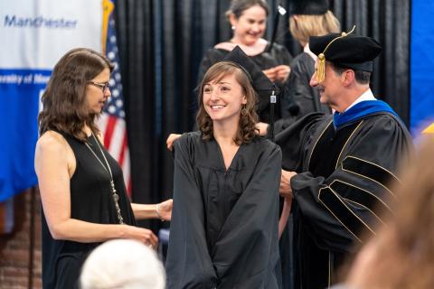 Sara Rainer, Master of Public Health candidate at the hooding ceremony