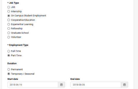 job type screenshot