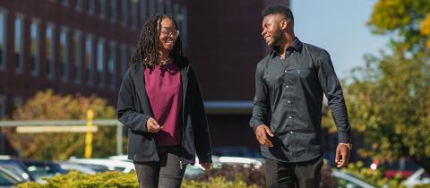 Students walking outside