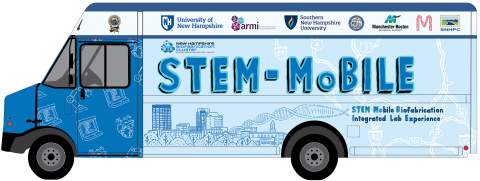 A graphic of the STEM-MoBILE, a large mobile science education lab. 